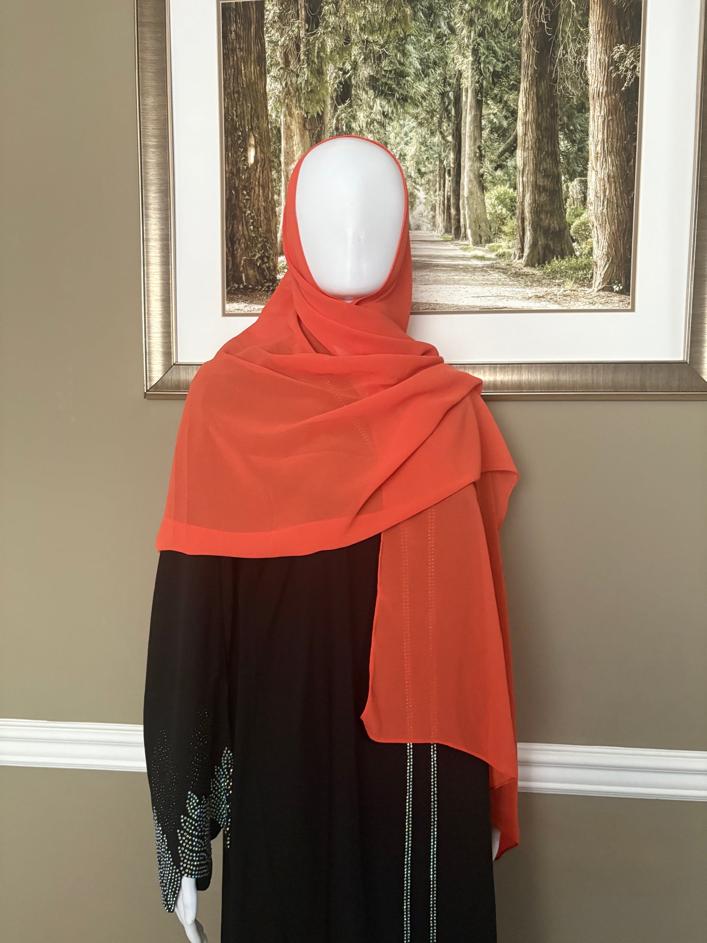 Huda Orange Chiffon Hijab