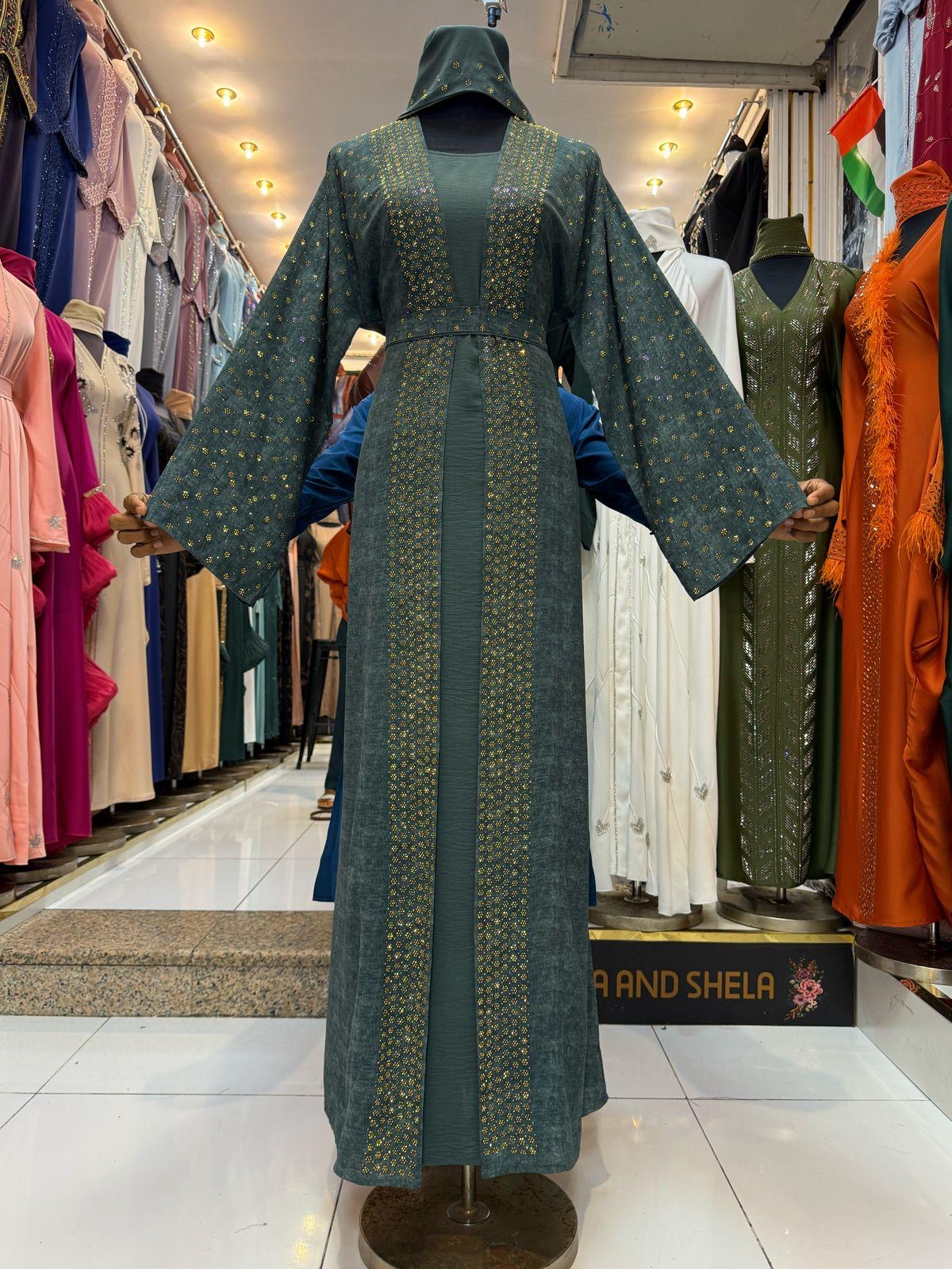 Dalila Abaya in Green