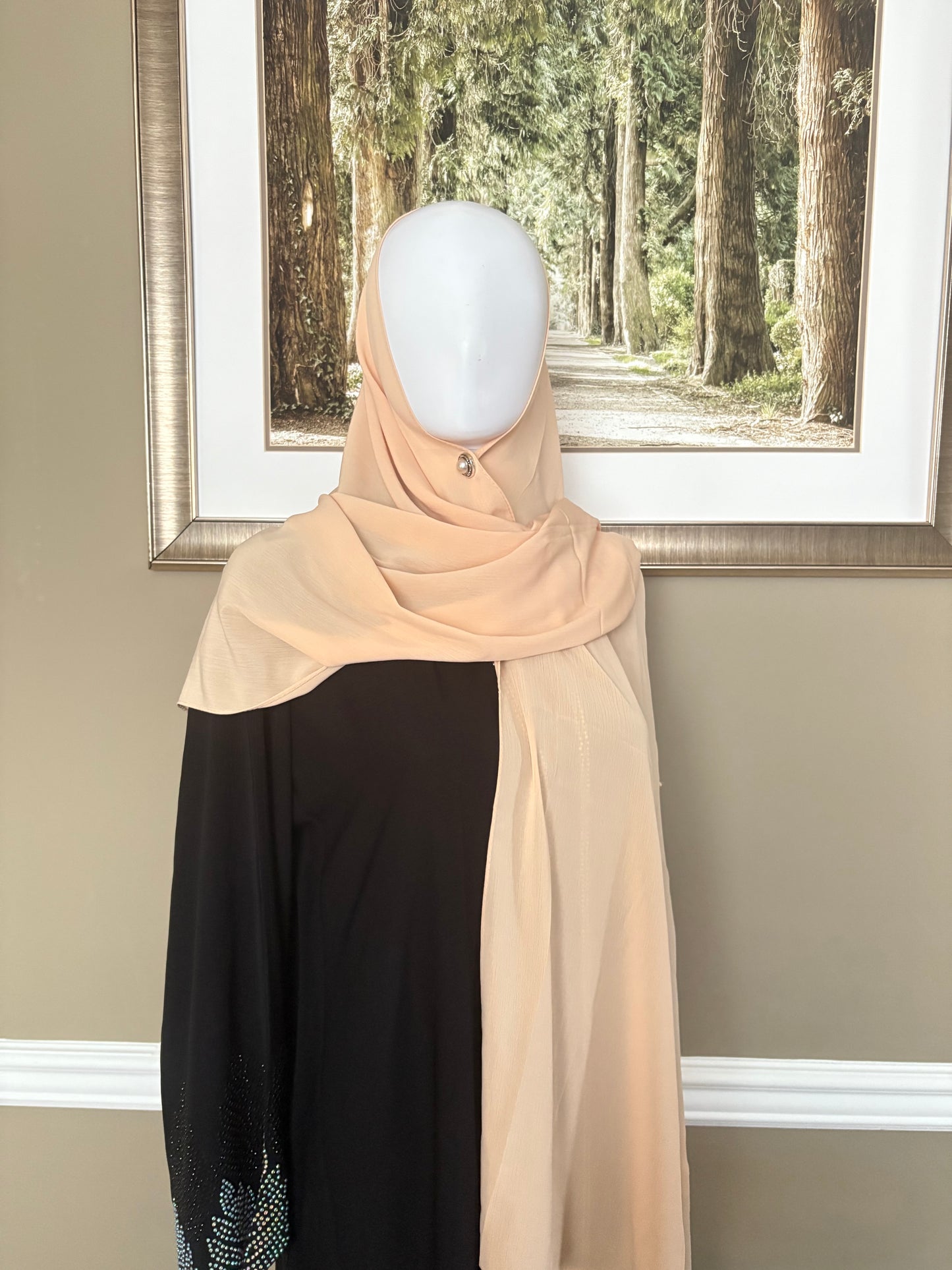 Huda Beige Chiffon Hijab