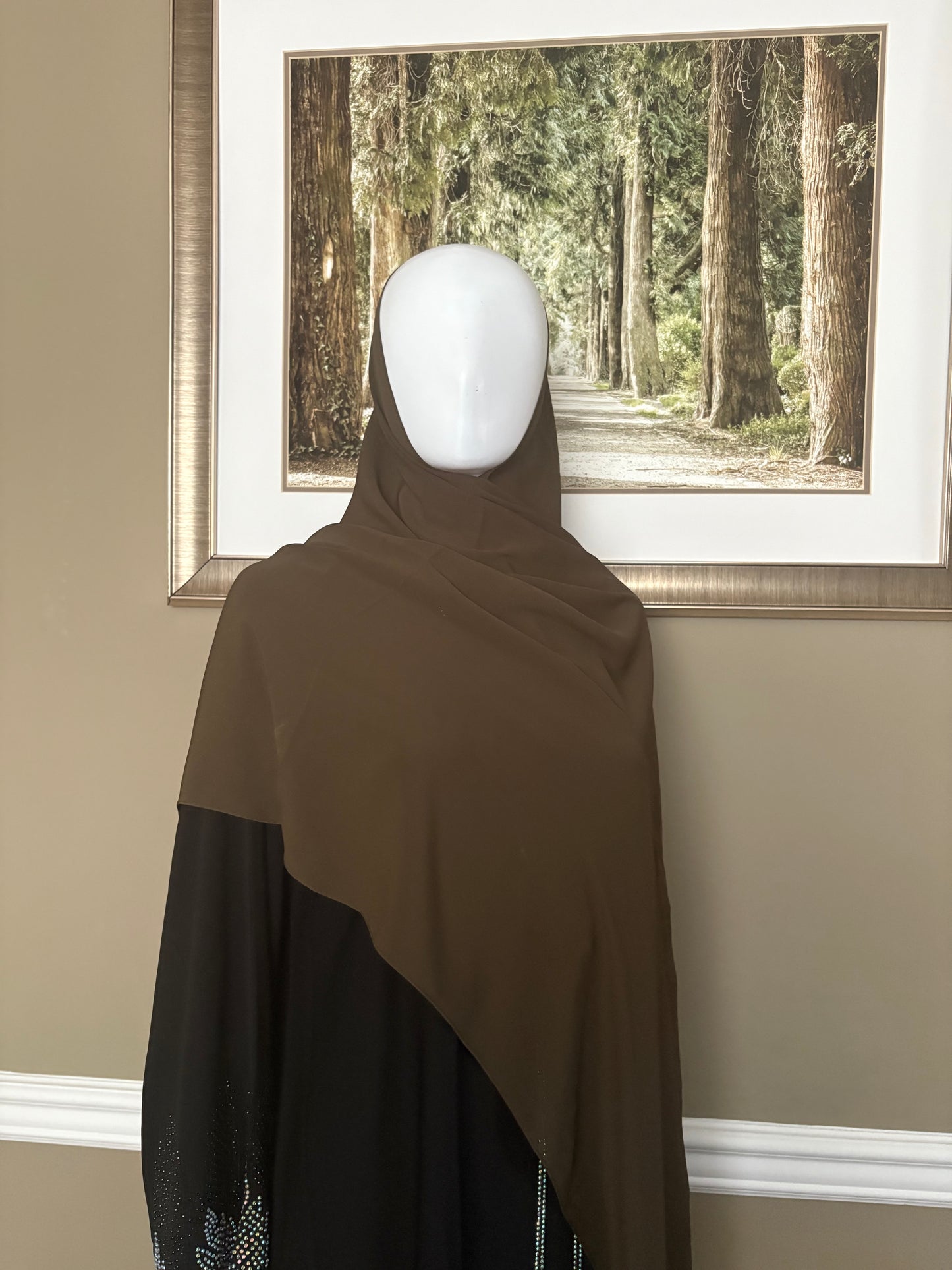 Huda Brown Chiffon Hijab