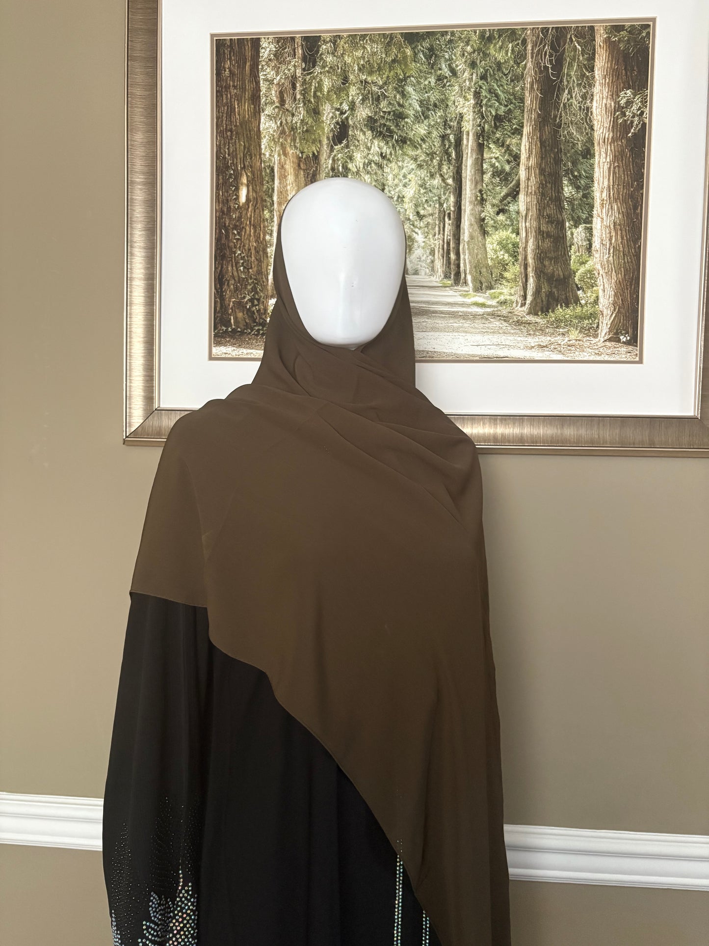Huda Brown Chiffon Hijab