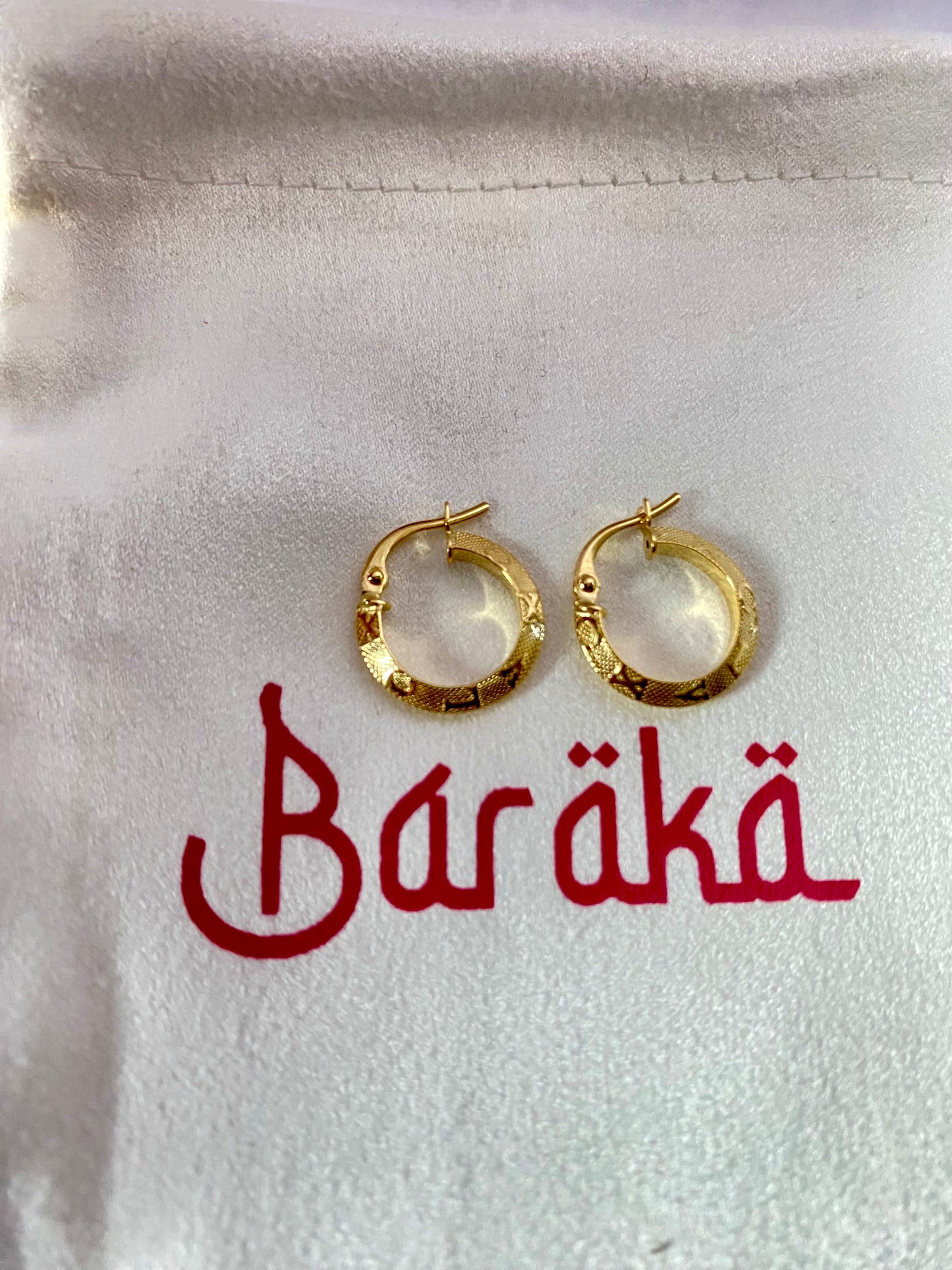 Rose 18 karat pure gold earrings