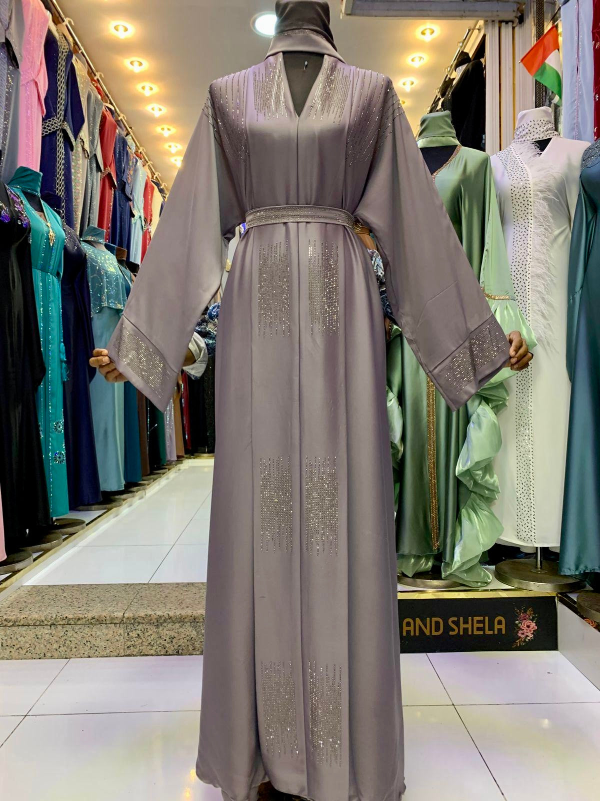 Ezzah Abaya in Gray