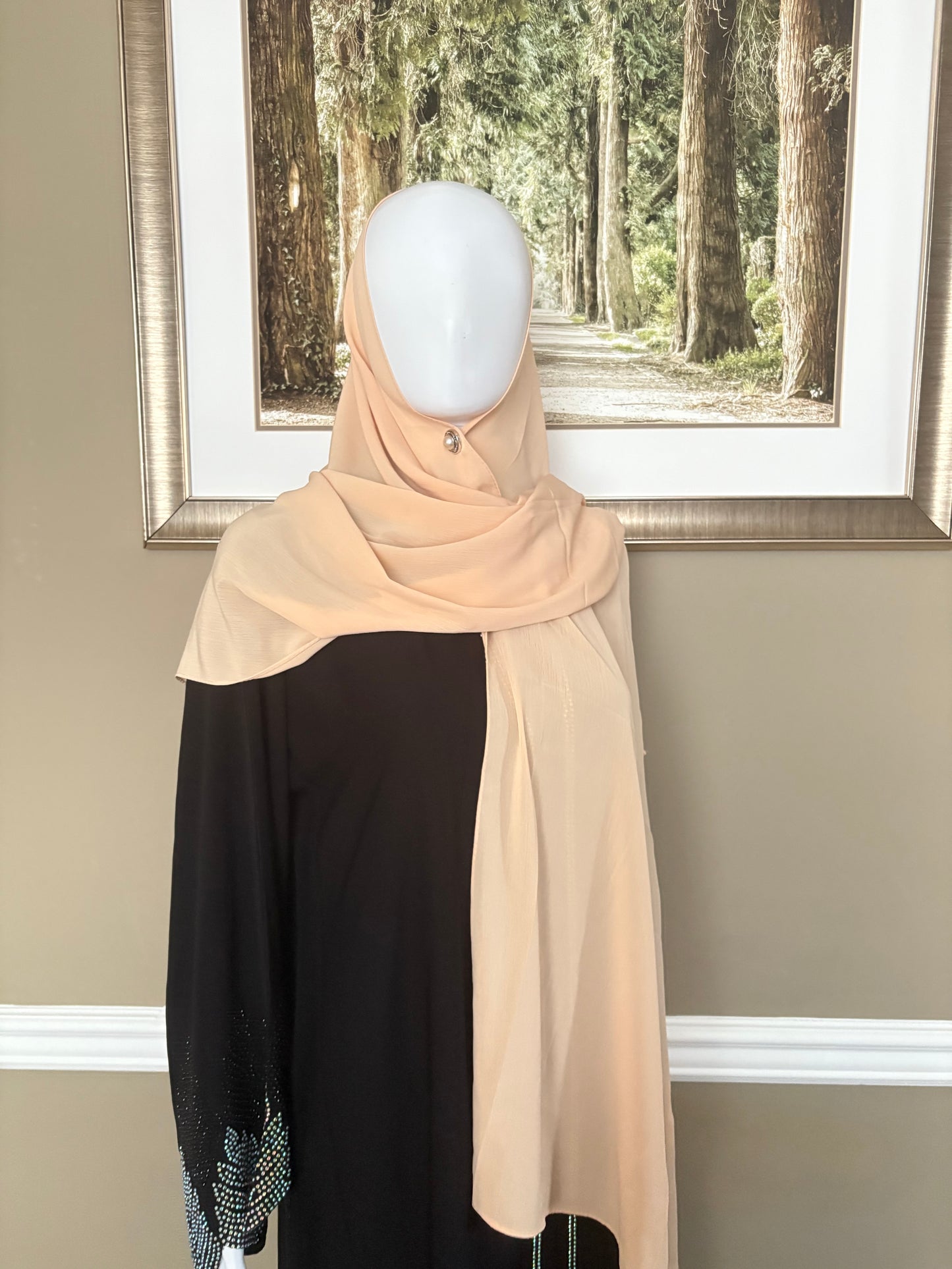 Huda Beige Chiffon Hijab