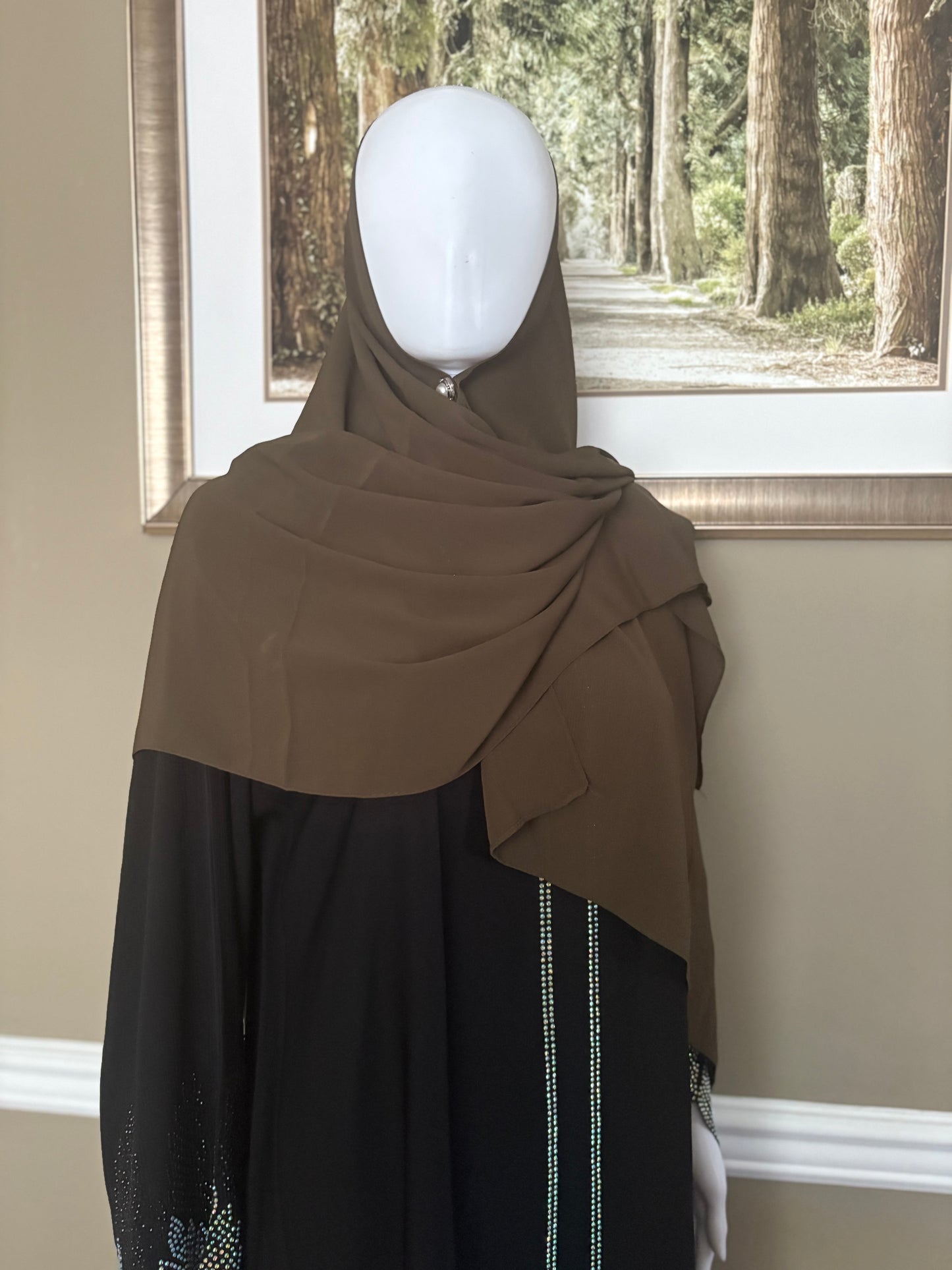 Huda Brown Chiffon Hijab