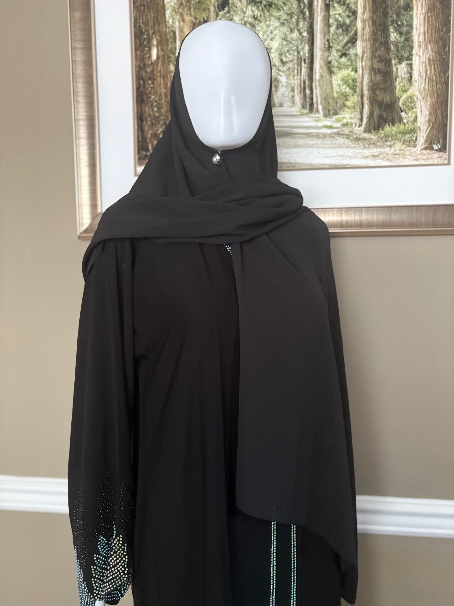 Huda Black Chiffon Hijab