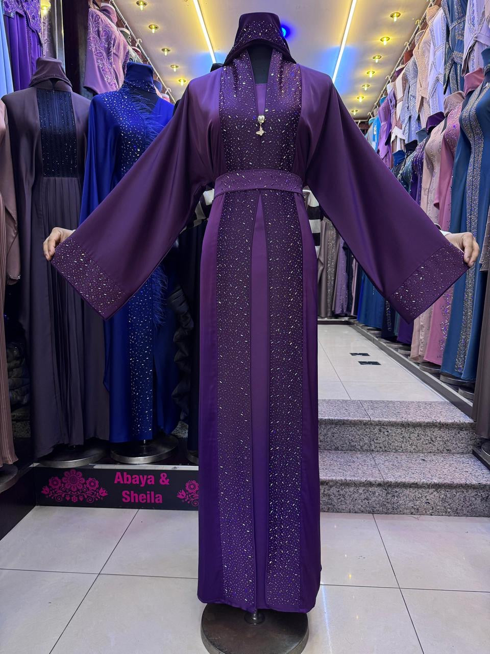 Farheen Abaya in Purple