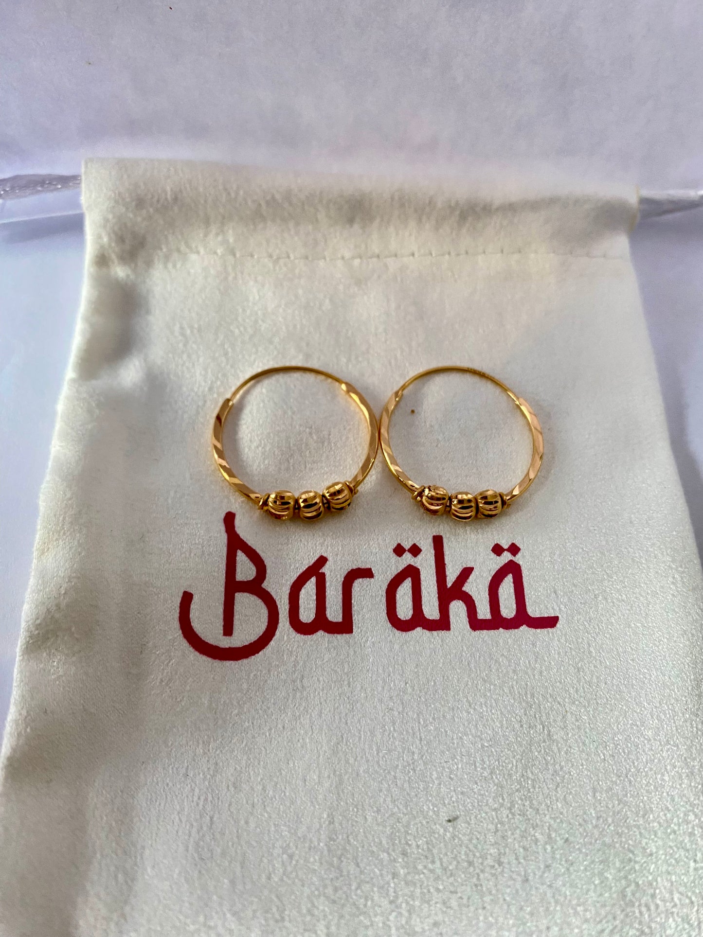 Hyacinth 21 karat pure gold earrings
