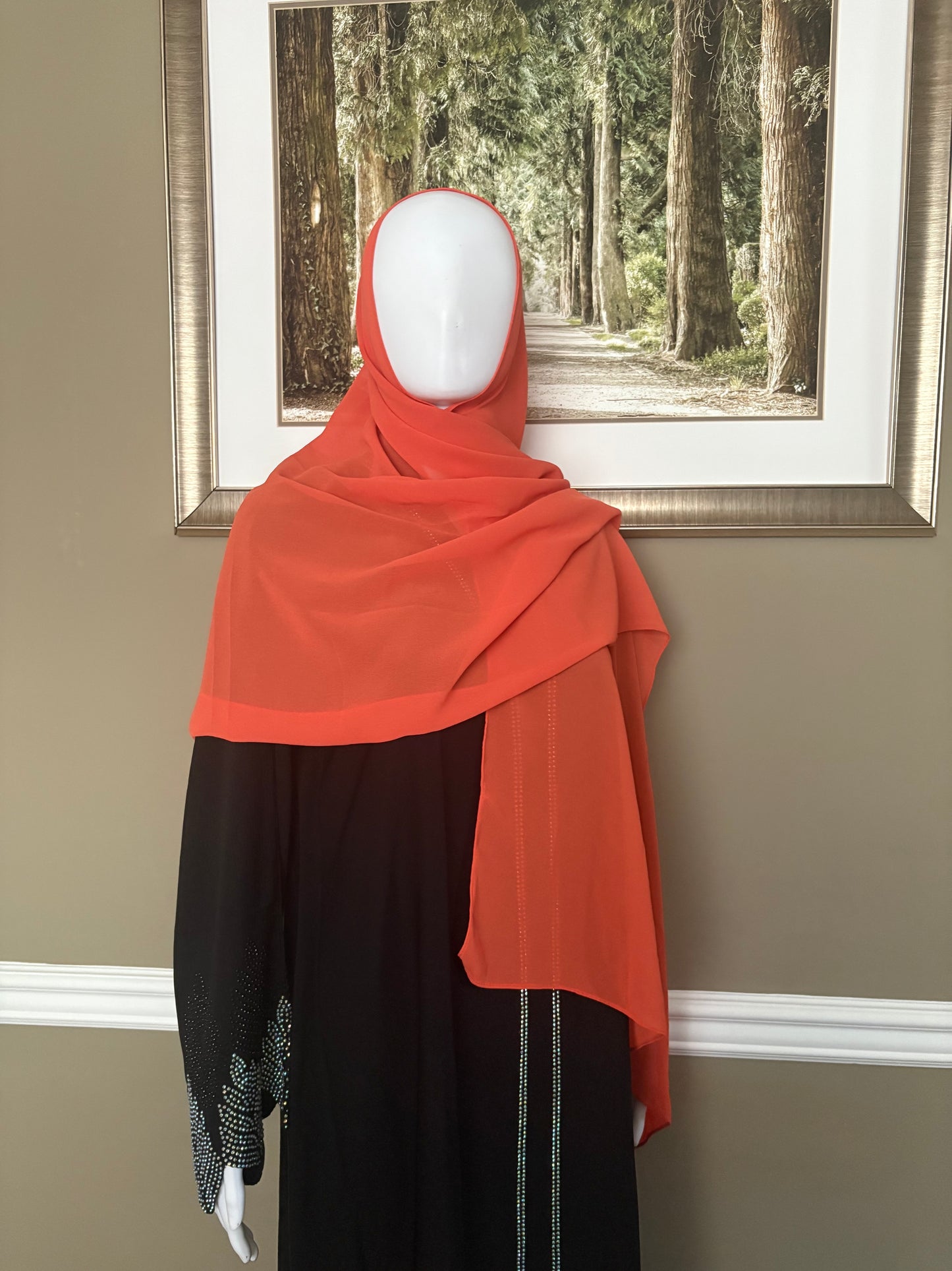 Huda Orange Chiffon Hijab
