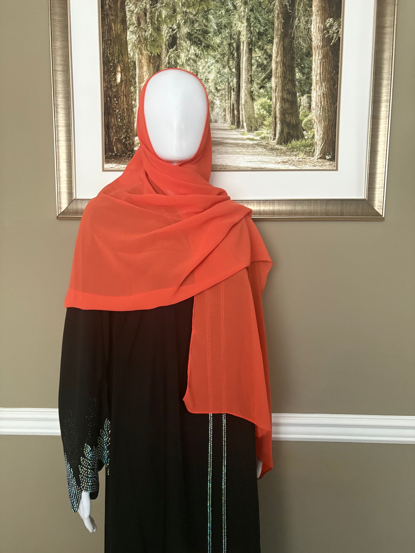 Huda Orange Chiffon Hijab