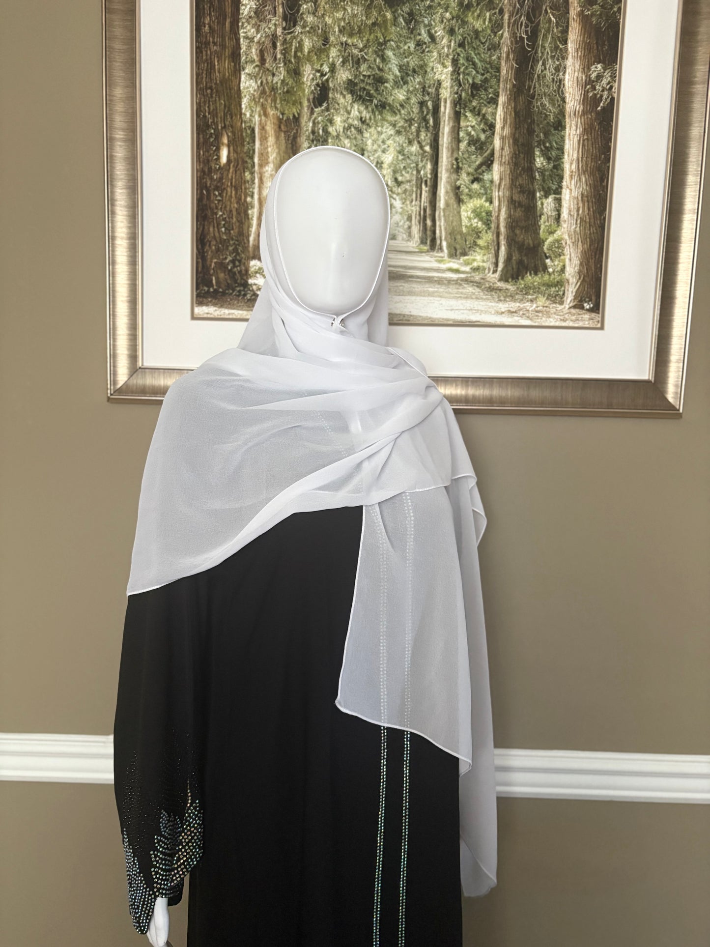 Huda White Chiffon Hijab