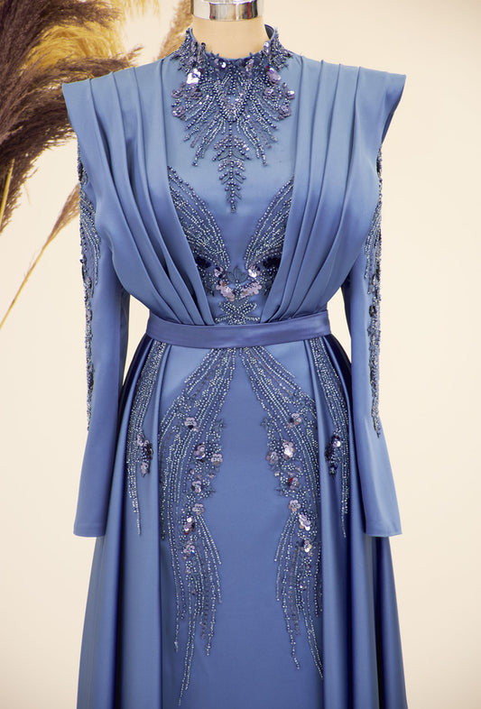 Husna Evening Gown in Blue
