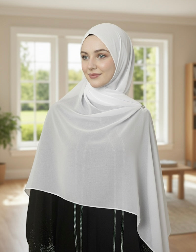 Huda White Chiffon