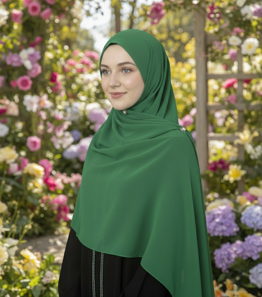 Huda Green Chiffon