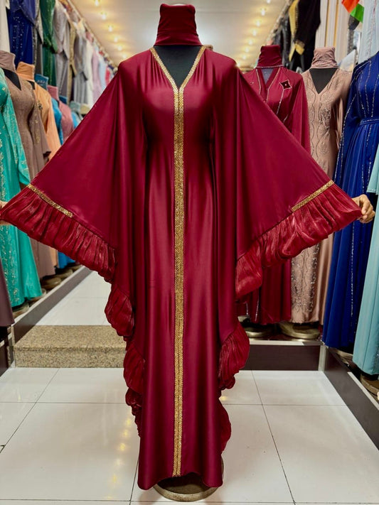 Basma Abaya in Red