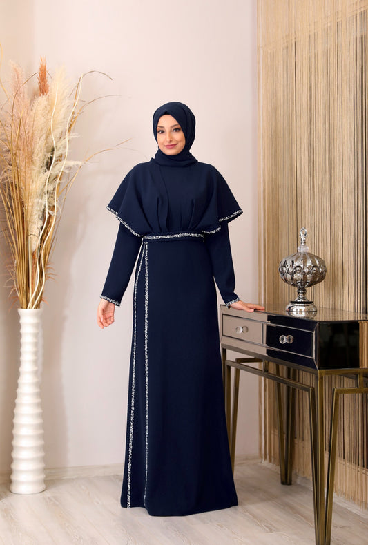 Iman Flair Dress in Navy Blue