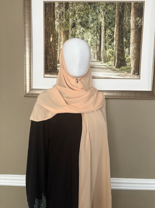 Huda Beige Chiffon Hijab