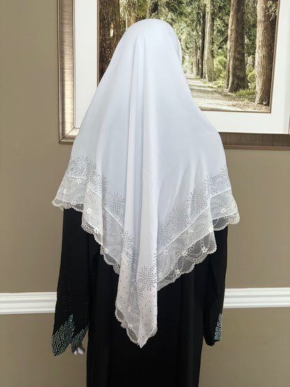 Mariam Square Hijab in White