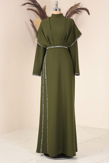 Iman Flair Dress in Olive Green