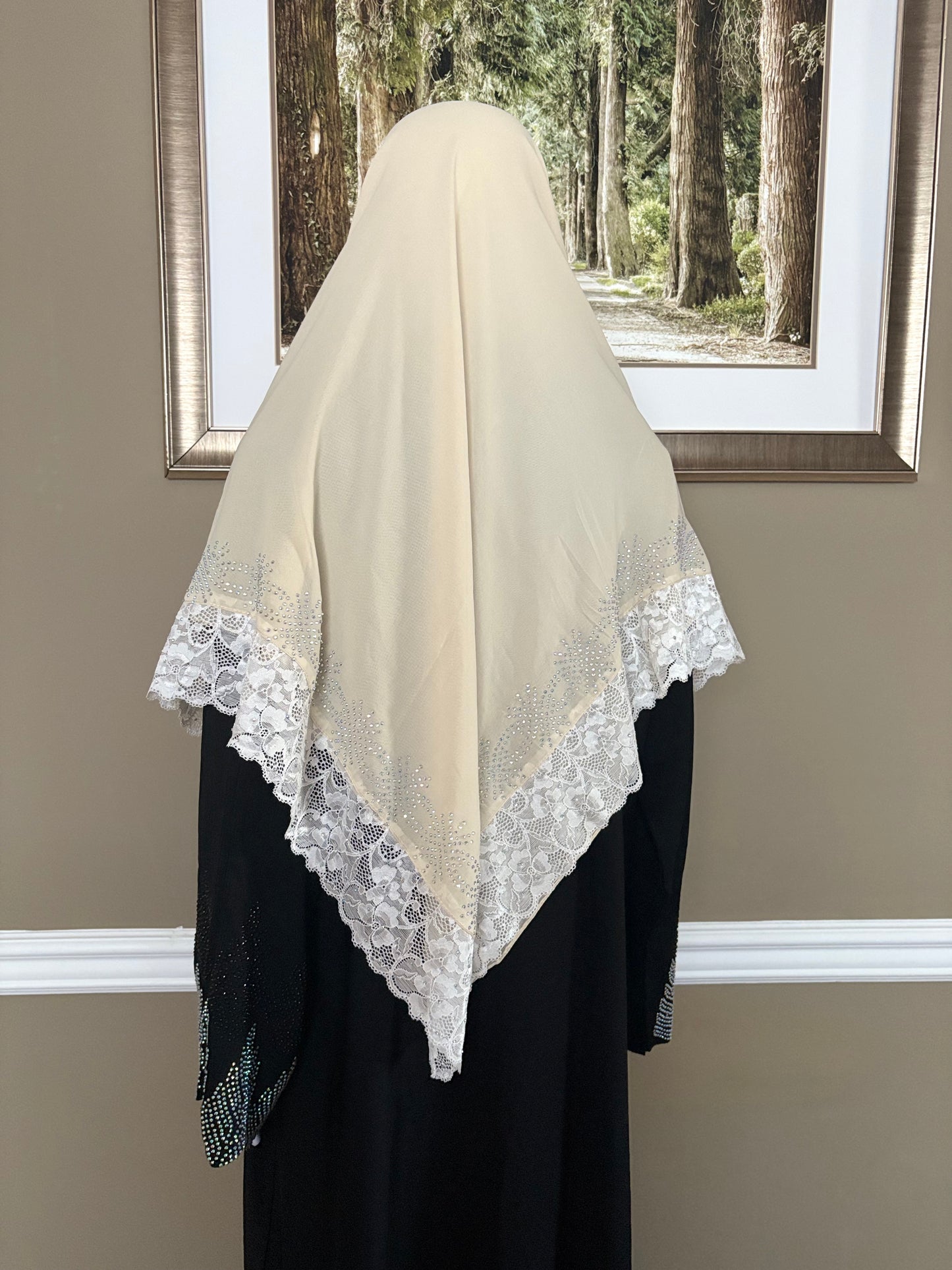 Mariam Square Hijab in Cream