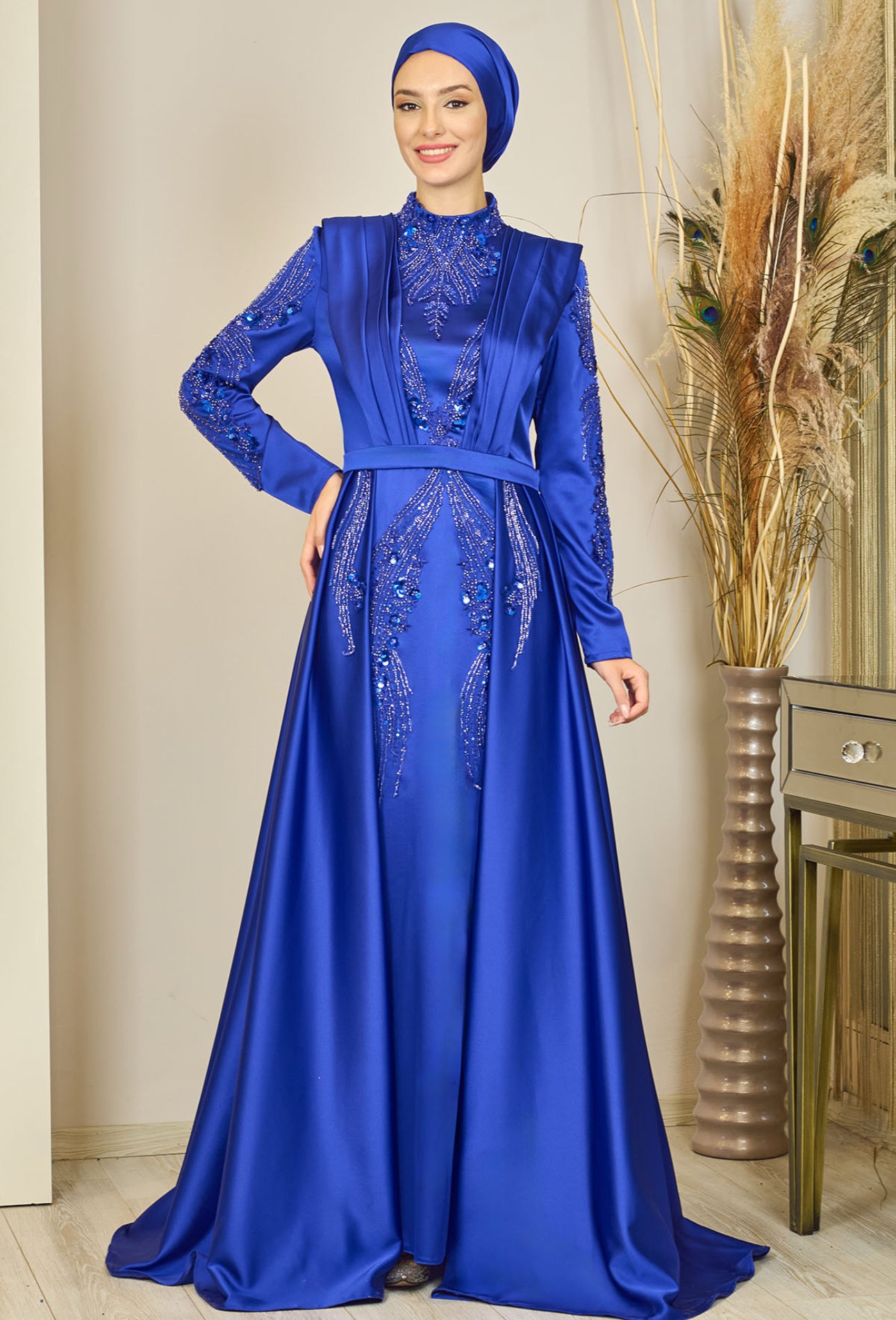 Husna Evening Gown in Royal Blue