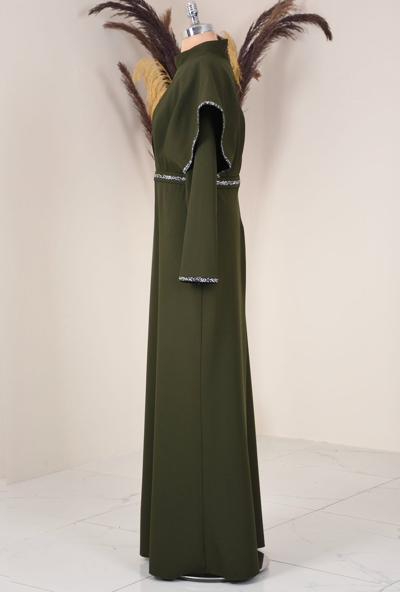 Iman Flair Dress in Olive Green