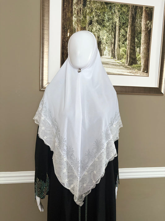 Mariam Square Hijab in White