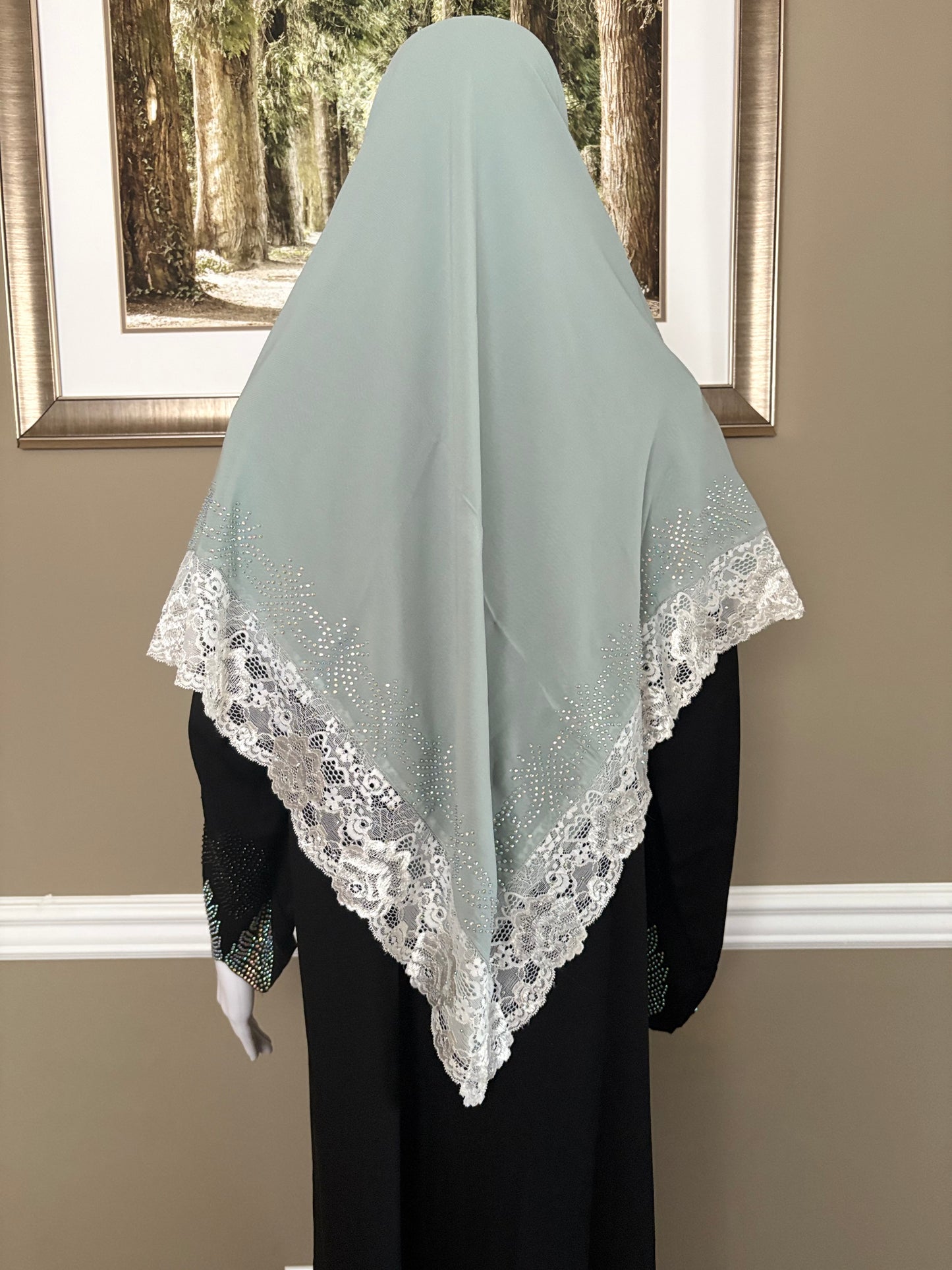 Mariam Square Hijab in Mint Green