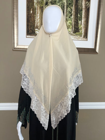 Mariam Square Hijab in Cream