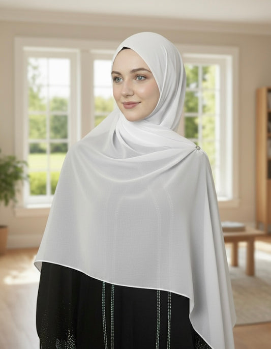 Huda White Chiffon