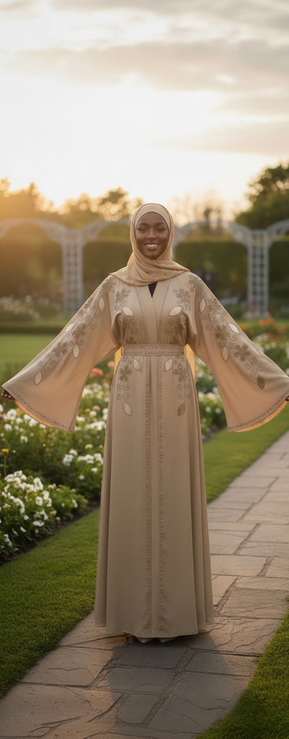 Fawziya Abaya in Tan