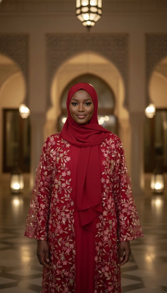 Rahma Abaya in Red