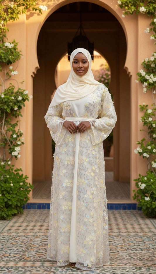 Rahma Abaya in Cream