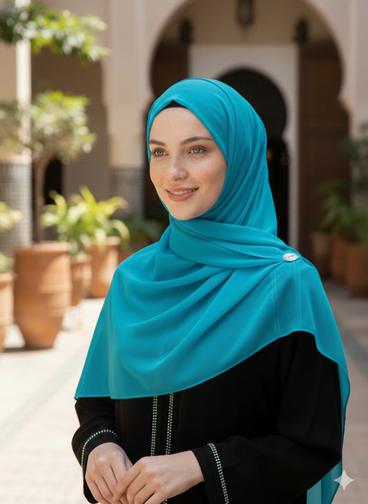 Huda Turquoise Chiffon