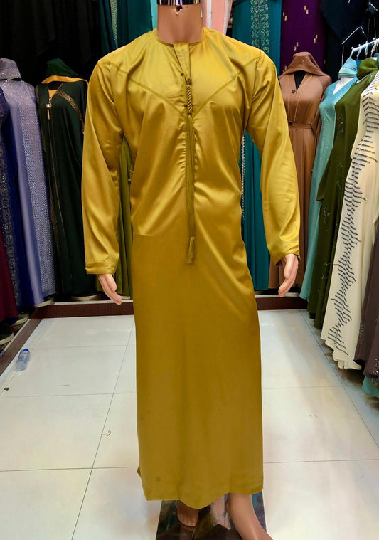 Saleem Emirati Thobe in Mustard Yellow